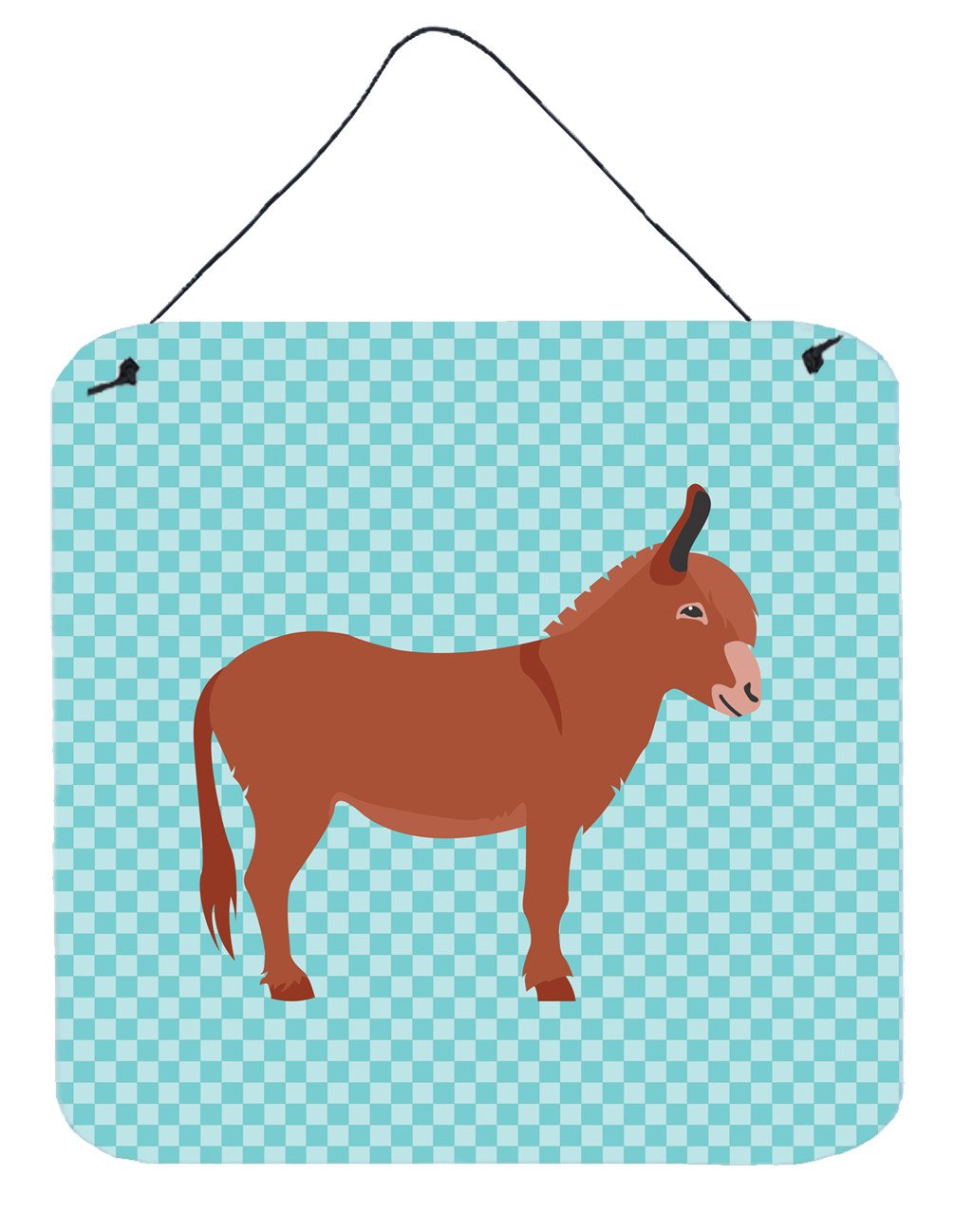 Irish Donkey Blue Check Wall or Door Hanging Prints BB8022DS66 by Caroline&#39;s Treasures