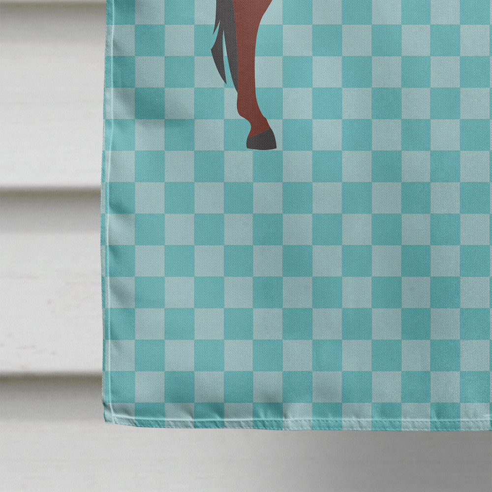 Hinny Horse Donkey Blue Check Flag Canvas House Size BB8024CHF  the-store.com.