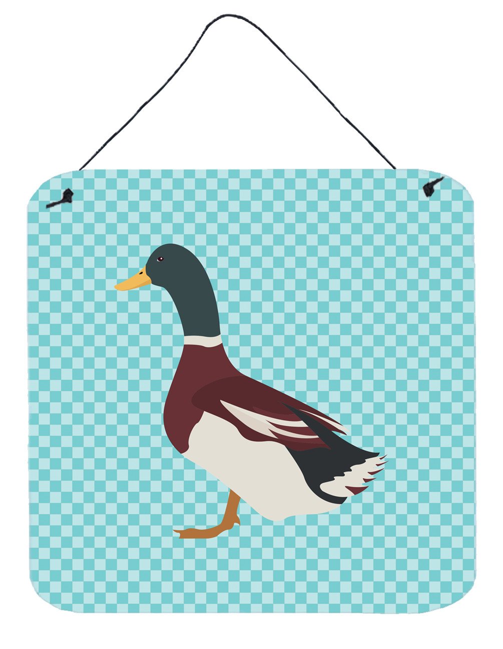 Rouen Duck Blue Check Wall or Door Hanging Prints BB8030DS66 by Caroline's Treasures