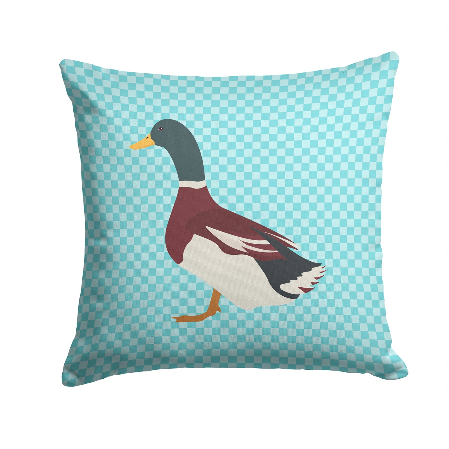 Rouen Duck Blue Check Fabric Decorative Pillow BB8030PW1414 - the-store.com