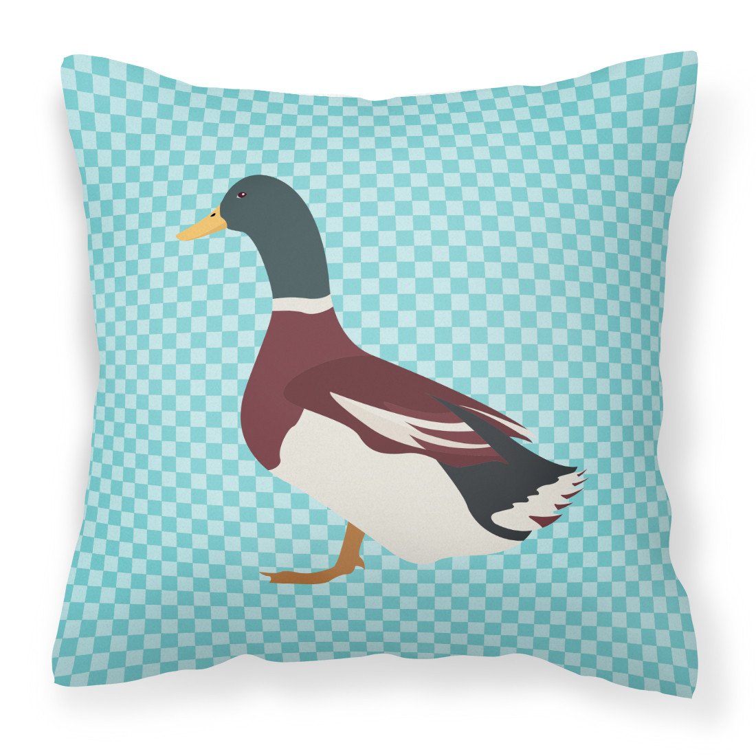 Rouen Duck Blue Check Fabric Decorative Pillow BB8030PW1818 by Caroline's Treasures