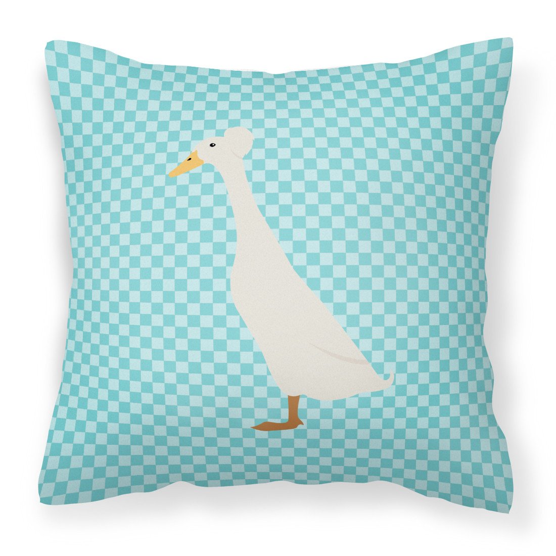 Bali Duck Blue Check Fabric Decorative Pillow BB8033PW1818 by Caroline's Treasures