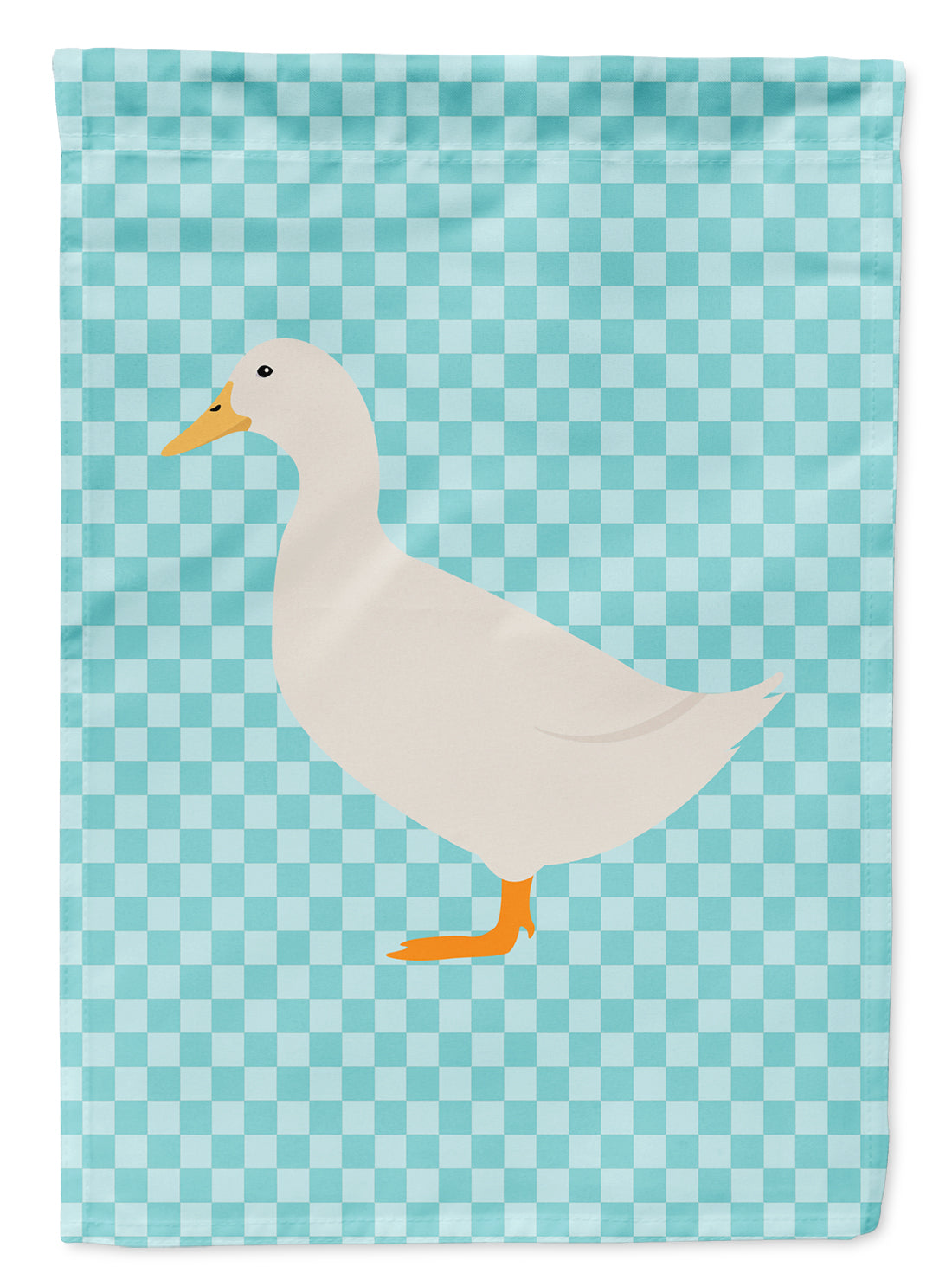 American Pekin Duck Blue Check Flag Garden Size  the-store.com.