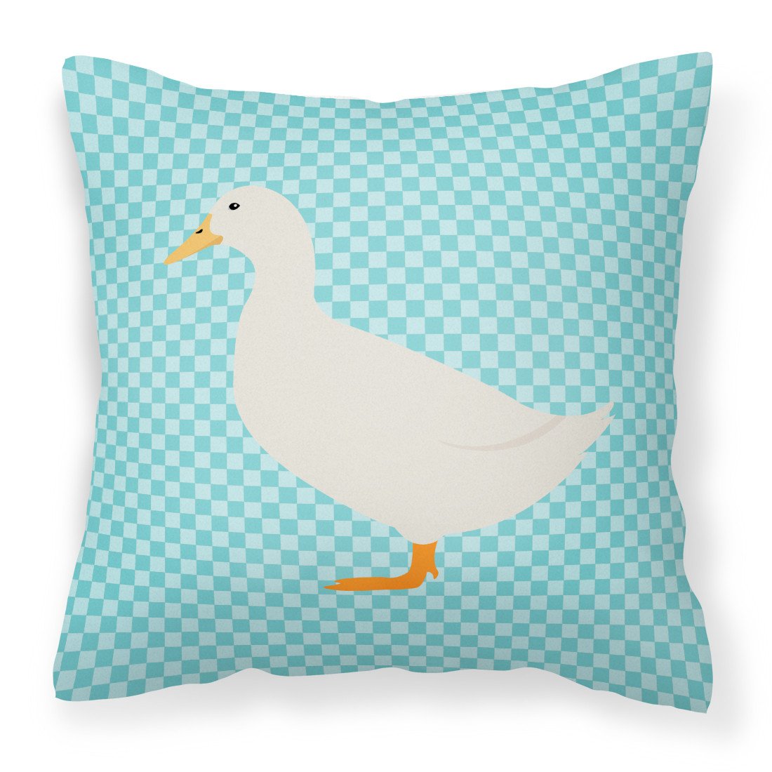 American Pekin Duck Blue Check Fabric Decorative Pillow BB8034PW1818 by Caroline's Treasures