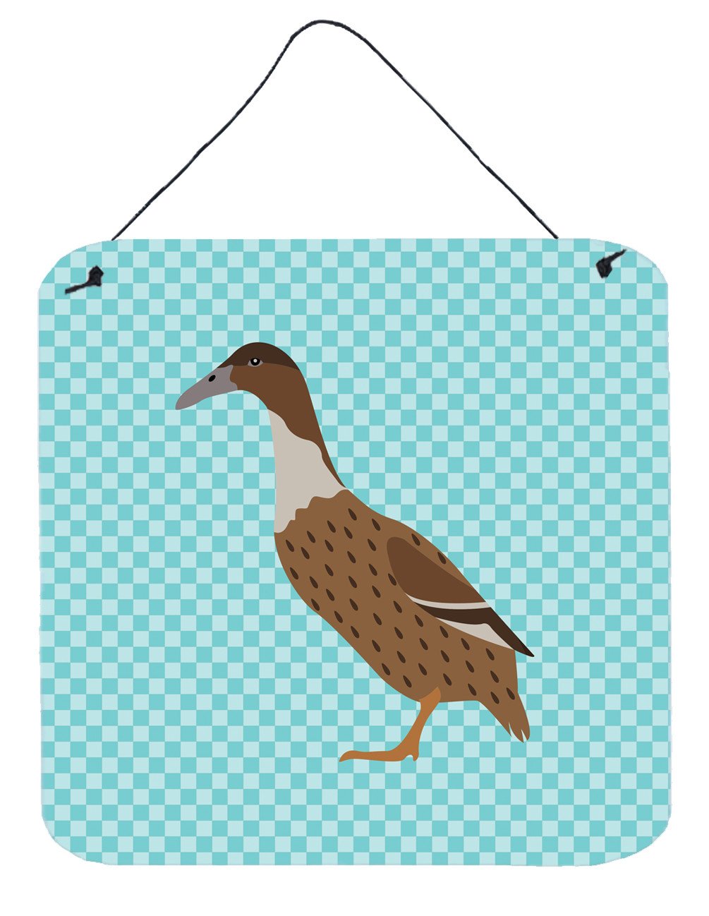 Dutch Hook Bill Duck Blue Check Wall or Door Hanging Prints BB8035DS66 by Caroline&#39;s Treasures