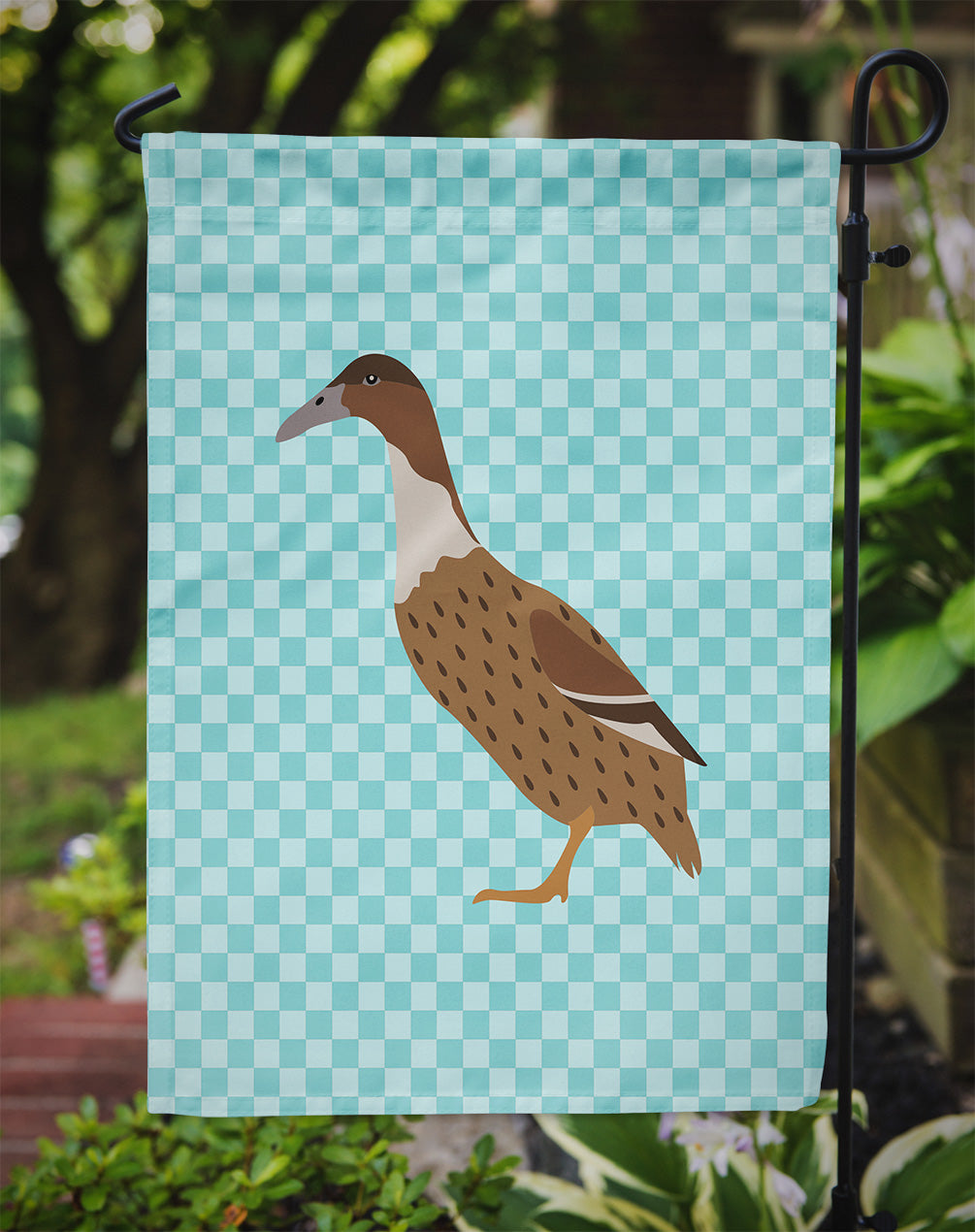 Dutch Hook Bill Duck Blue Check Flag Garden Size  the-store.com.