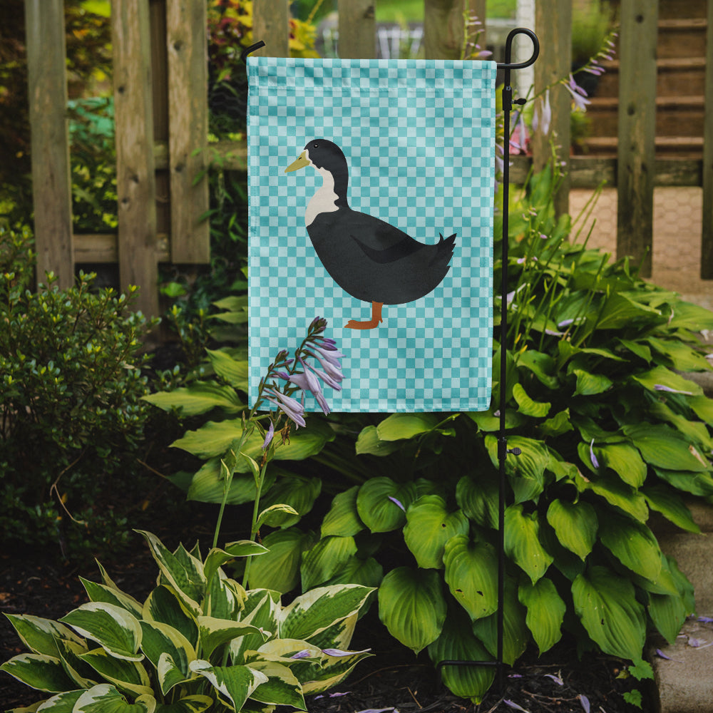 Blue Swedish Duck Blue Check Flag Garden Size  the-store.com.