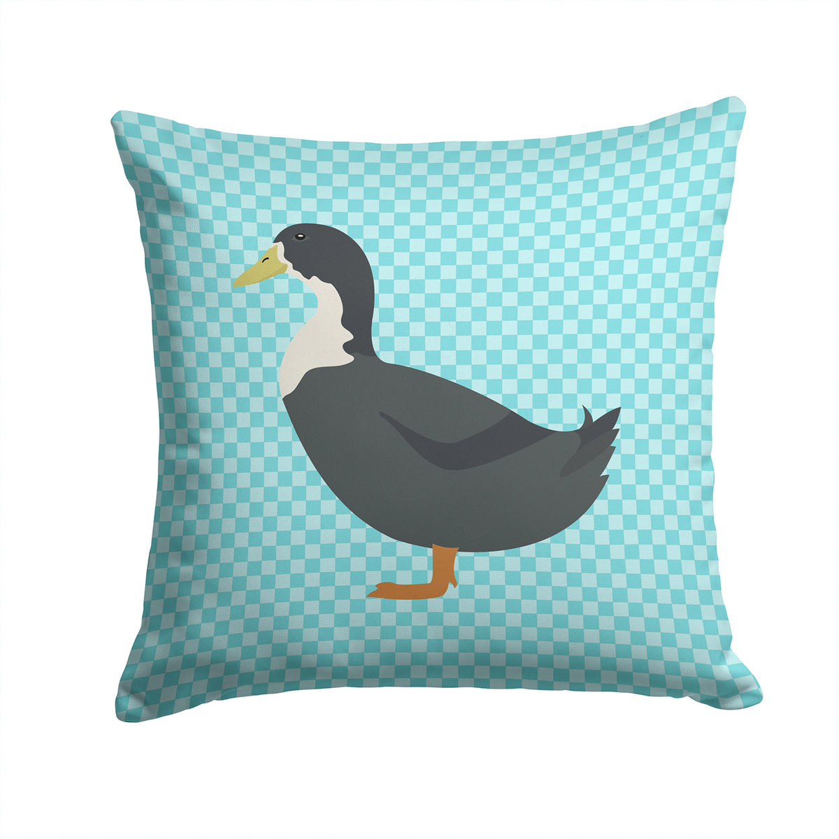 Blue Swedish Duck Blue Check Fabric Decorative Pillow BB8036PW1414 - the-store.com