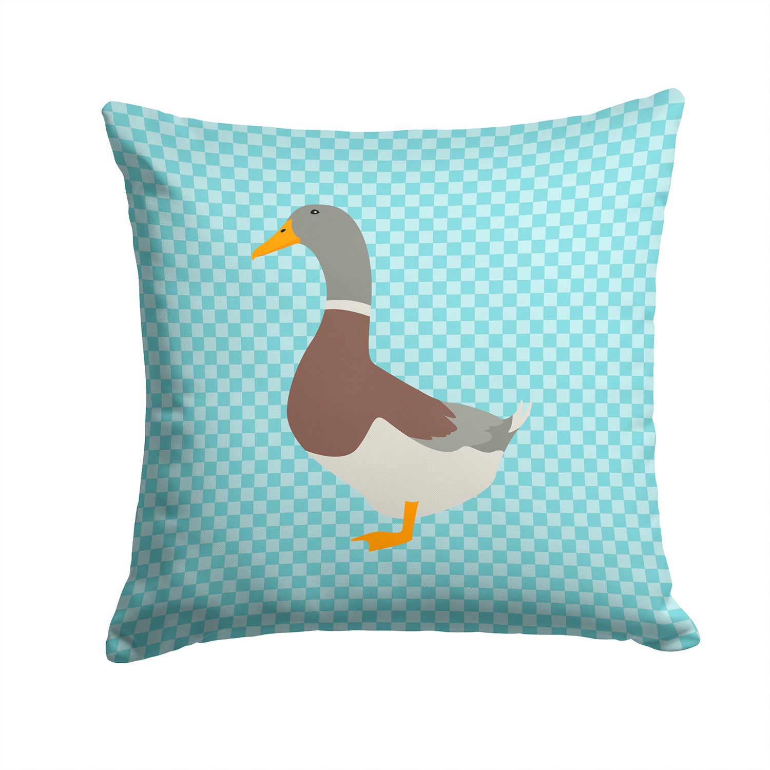 Saxony Sachsenente Duck Blue Check Fabric Decorative Pillow BB8037PW1414 - the-store.com