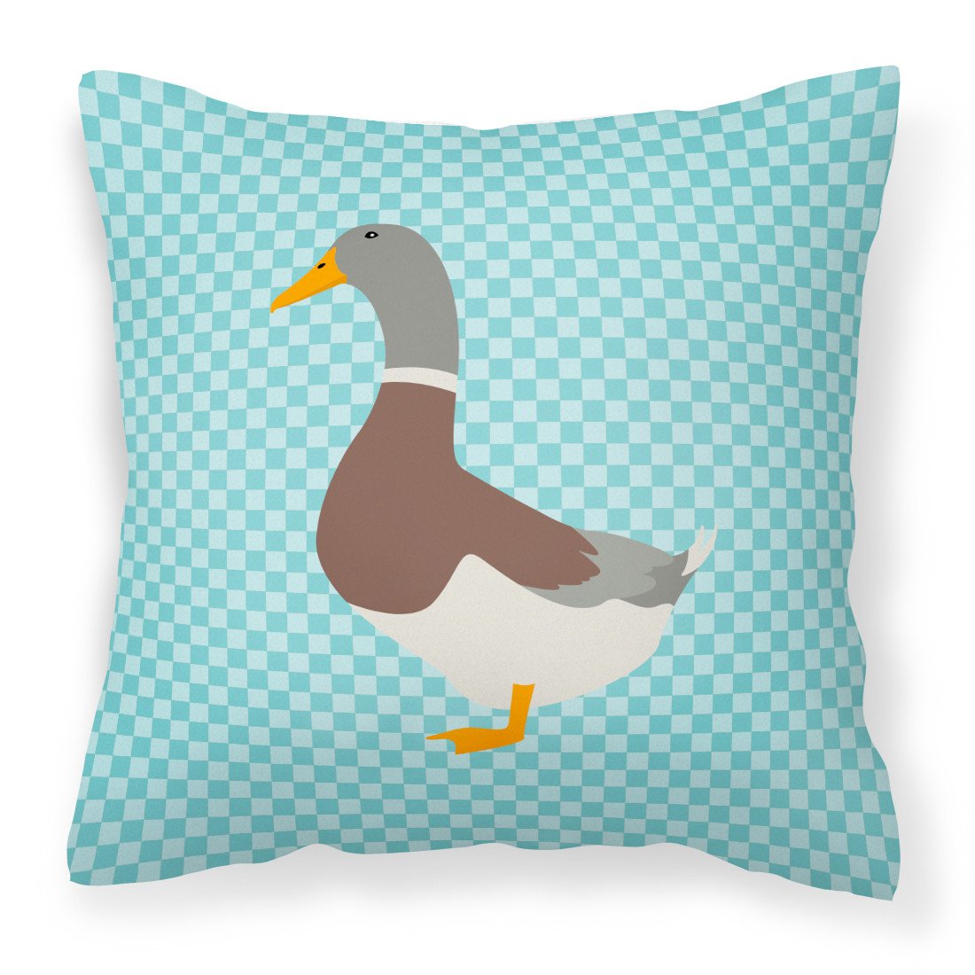 Saxony Sachsenente Duck Blue Check Fabric Decorative Pillow BB8037PW1818 by Caroline's Treasures