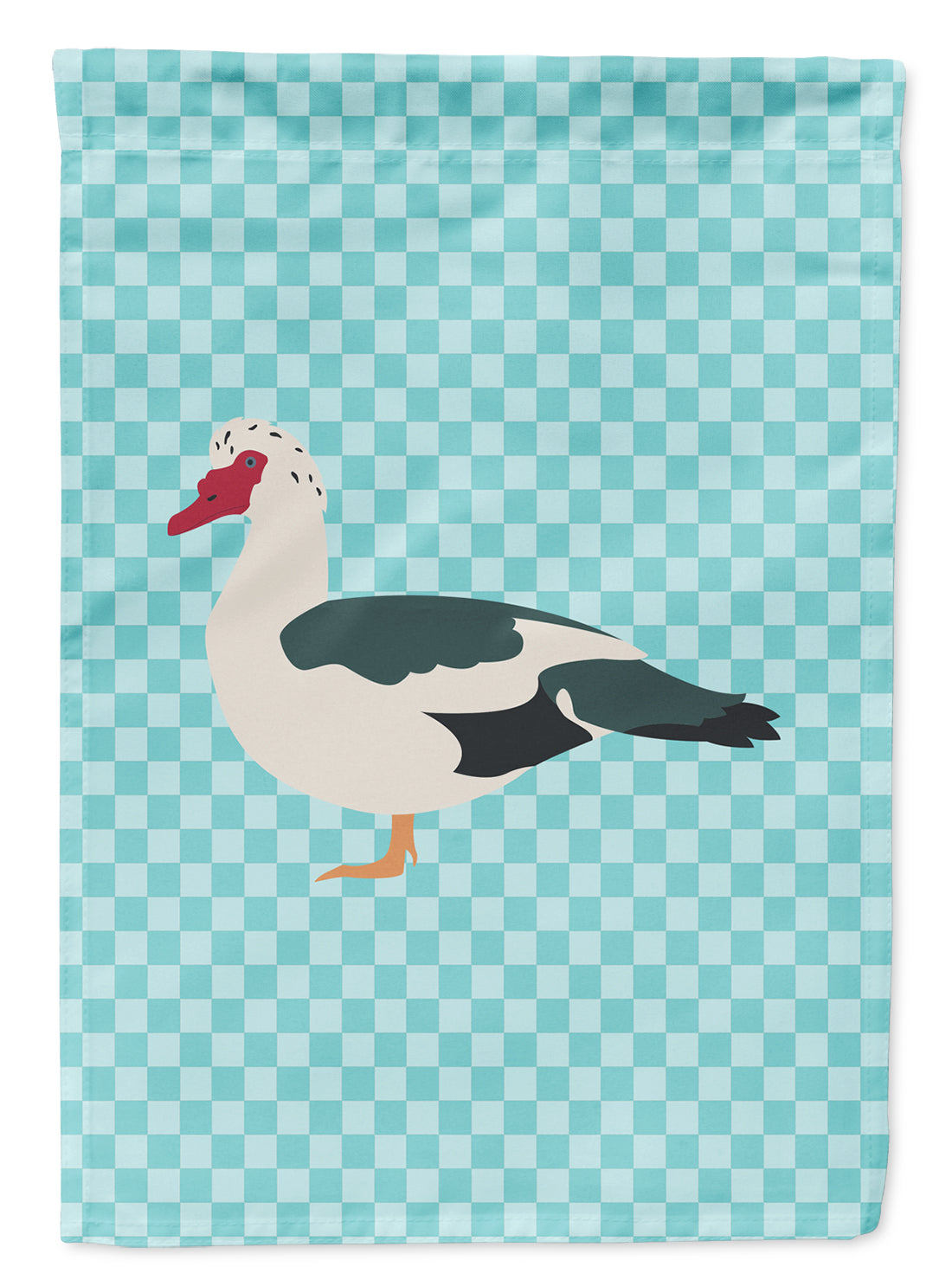 Muscovy Duck Blue Check Flag Garden Size  the-store.com.