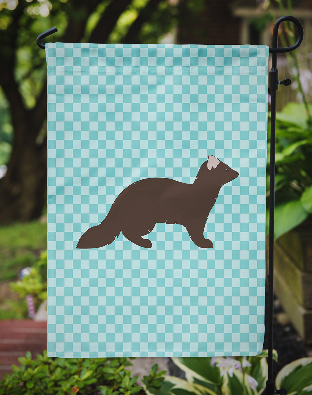 Sable Marten Blue Check Flag Garden Size  the-store.com.