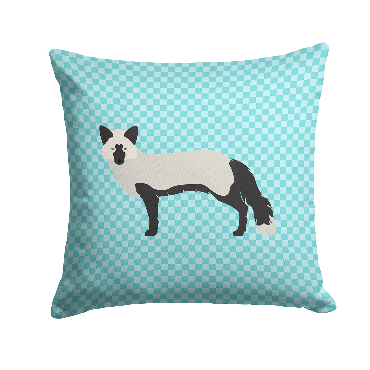 Silver Fox Blue Check Fabric Decorative Pillow BB8045PW1414 - the-store.com