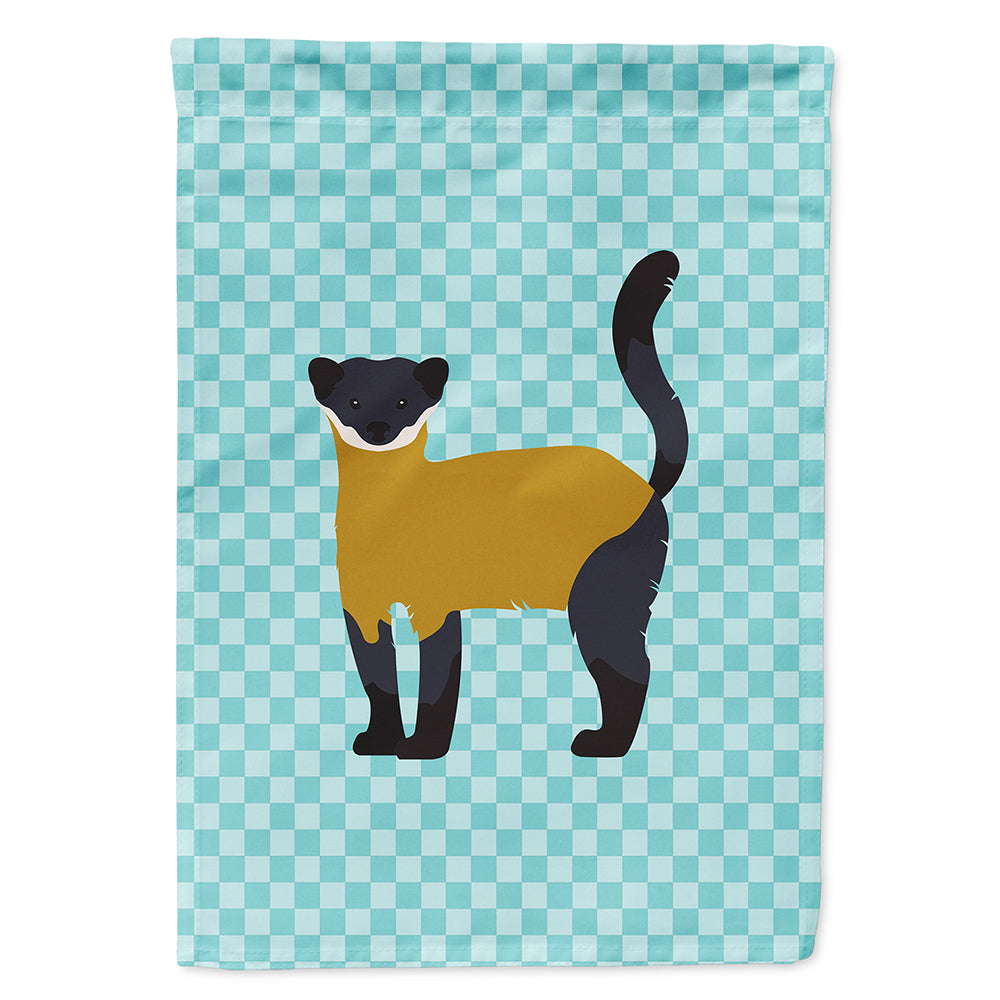 Yellow-Throated Marten Blue Check Flag Canvas House Size BB8048CHF  the-store.com.