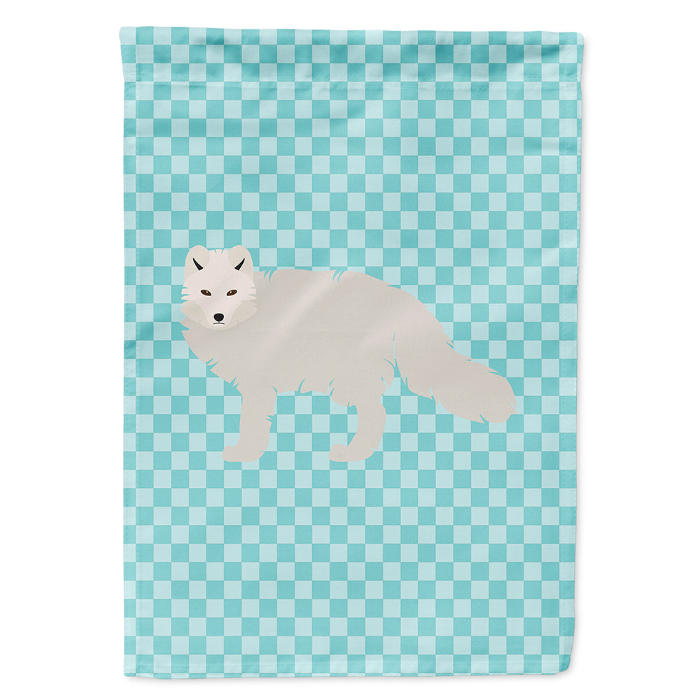 White Arctic Fox Blue Check Flag Canvas House Size BB8051CHF  the-store.com.