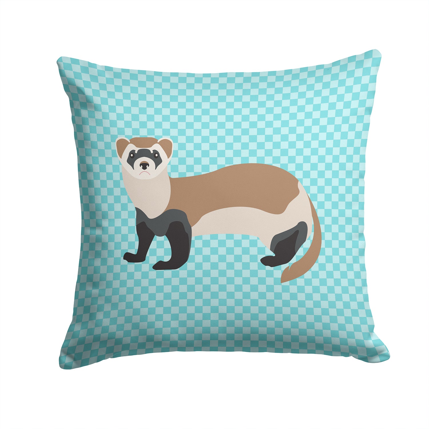 Ferret Blue Check Fabric Decorative Pillow BB8052PW1414 - the-store.com