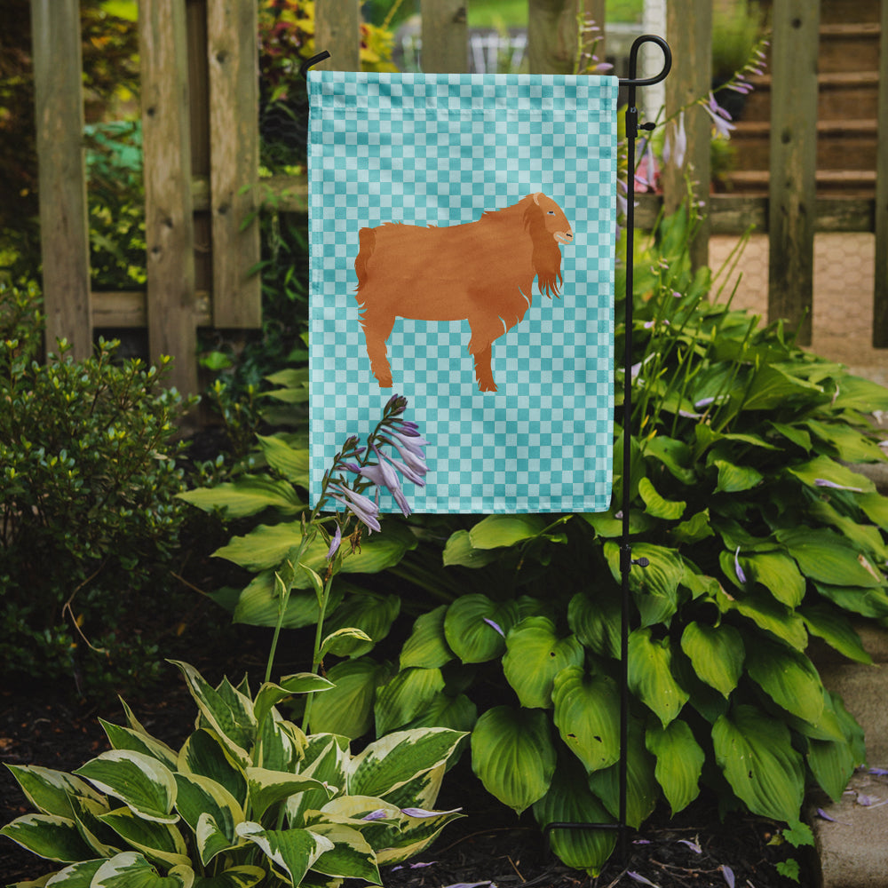 American Lamancha Goat Blue Check Flag Garden Size  the-store.com.