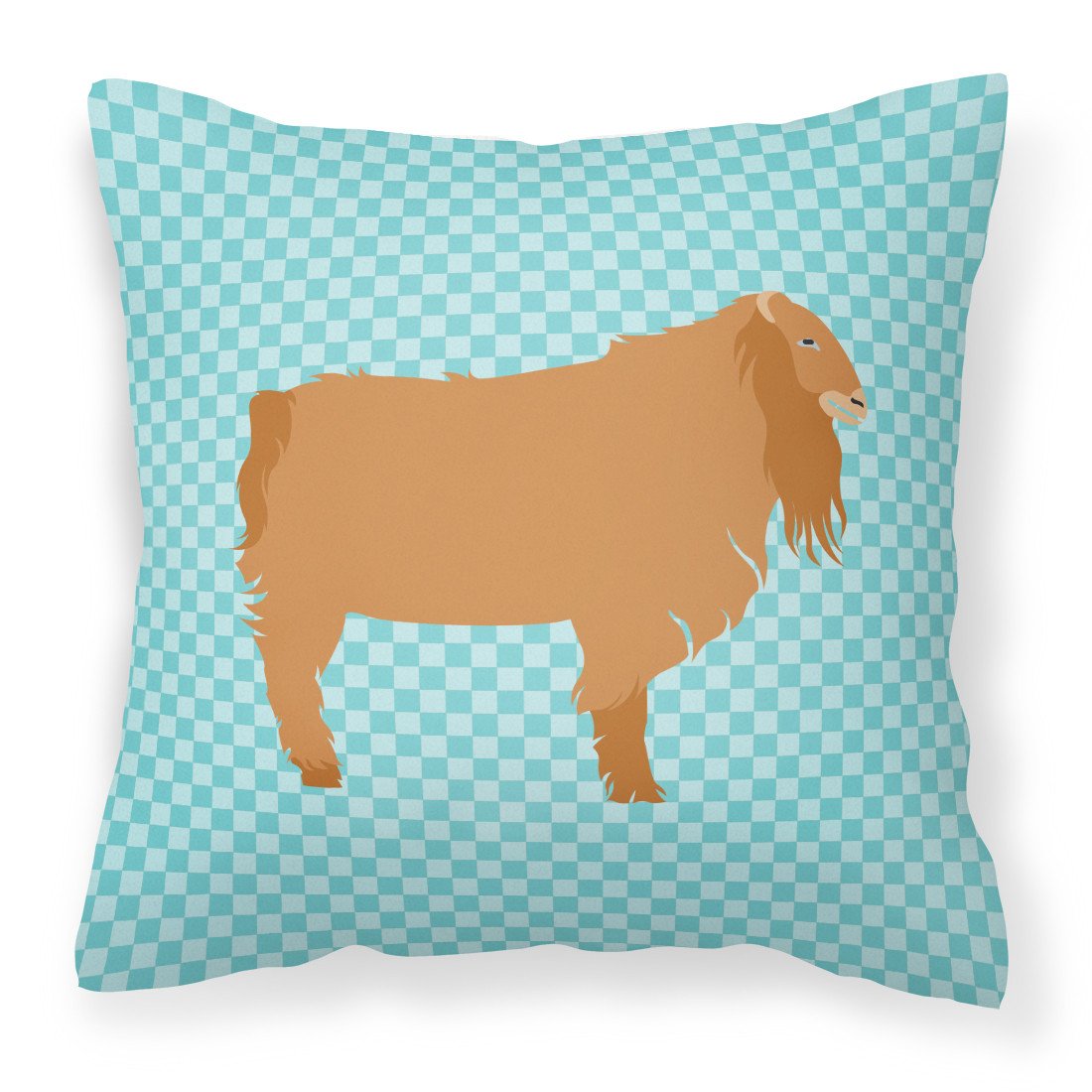 American Lamancha Goat Blue Check Fabric Decorative Pillow BB8059PW1818 by Caroline's Treasures