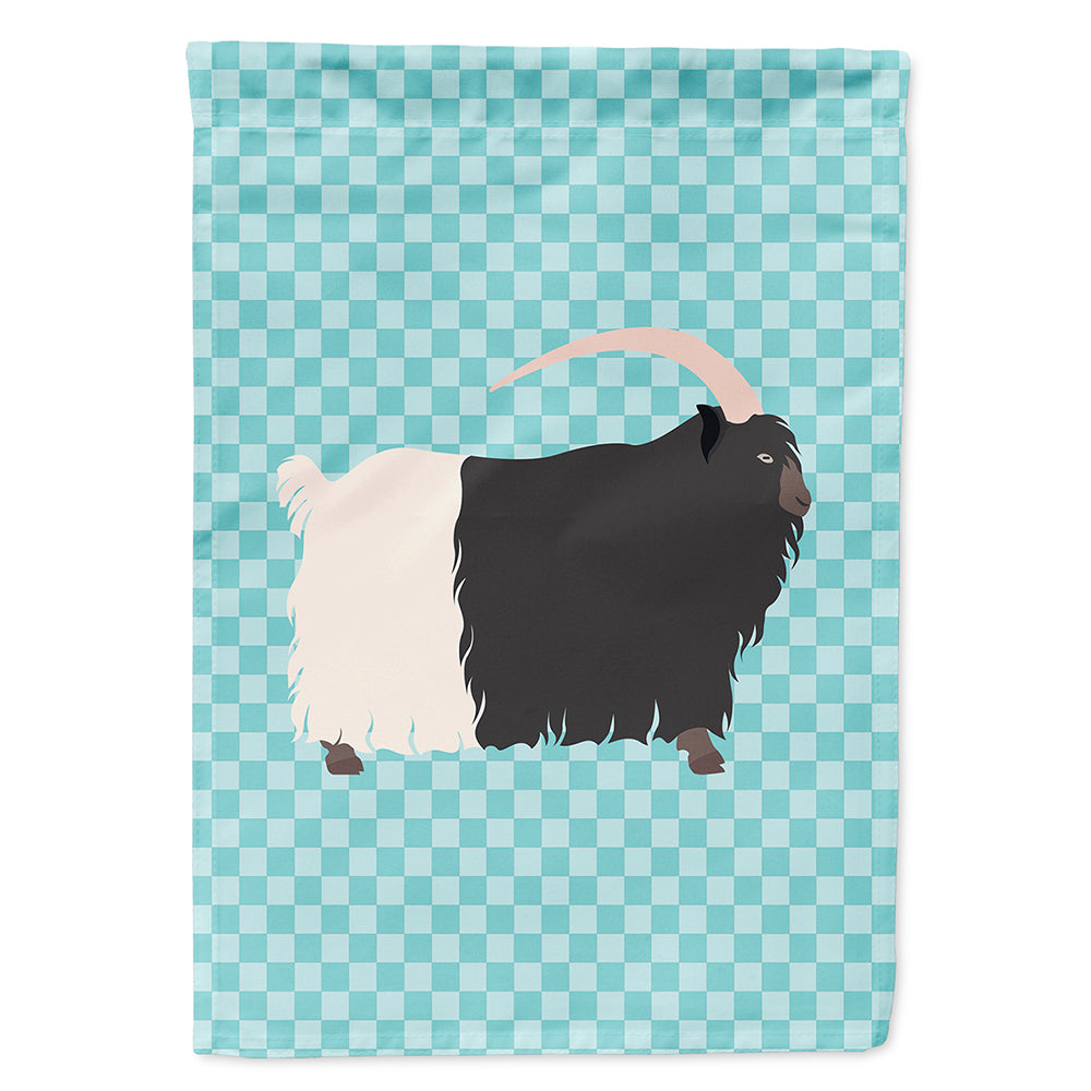 Welsh Black-Necked Goat Blue Check Flag Canvas House Size BB8061CHF  the-store.com.