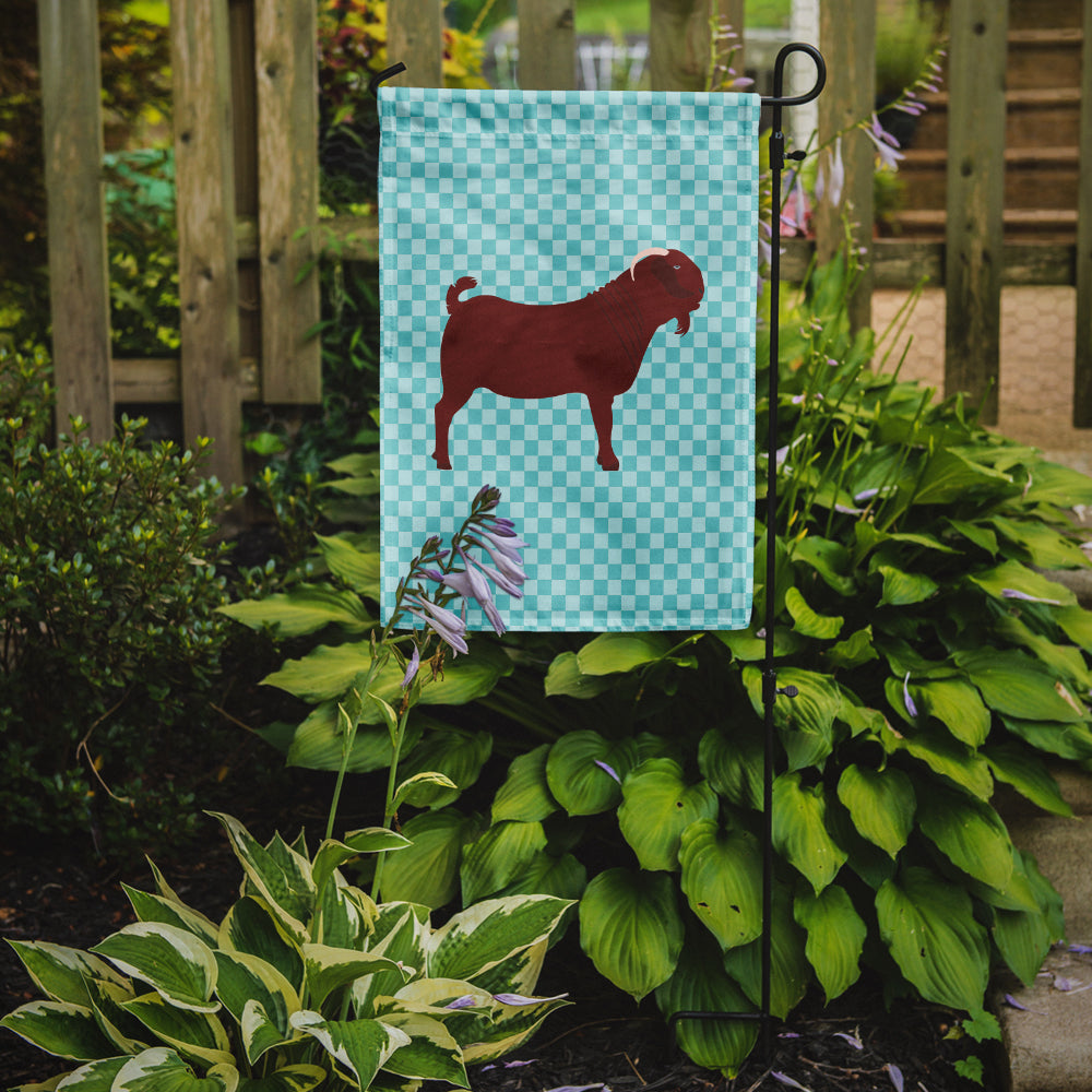 Kalahari Red Goat Blue Check Flag Garden Size  the-store.com.