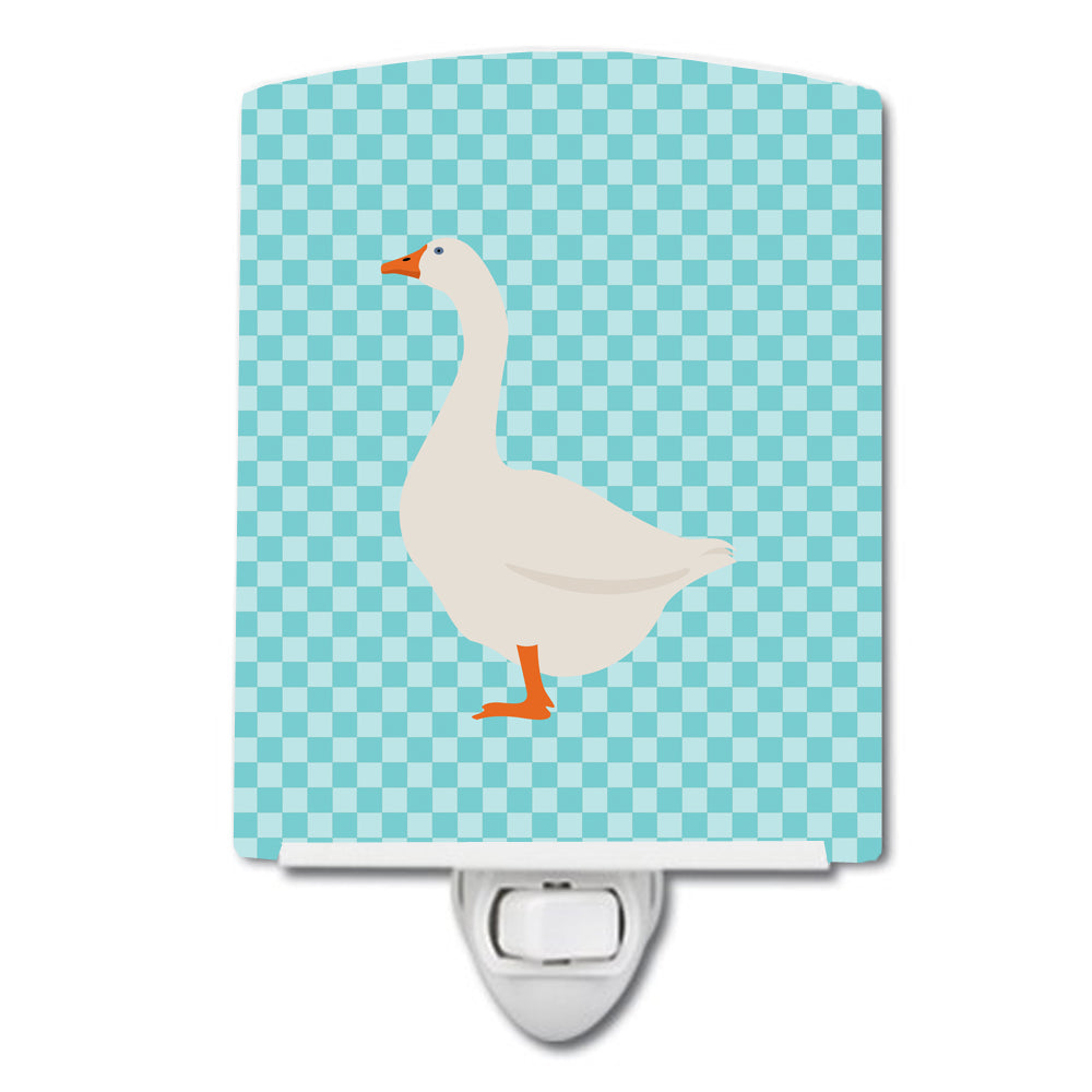 Embden Goose Blue Check Ceramic Night Light BB8066CNL - the-store.com