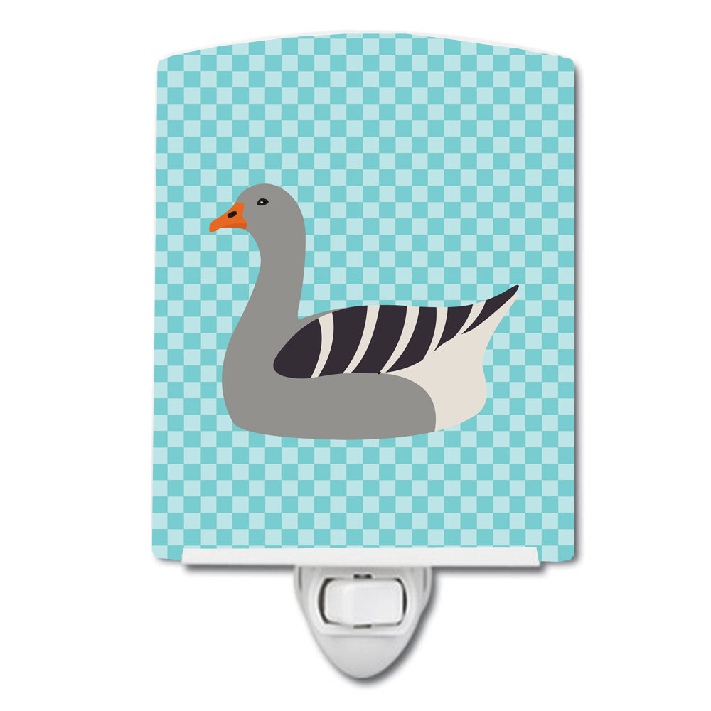 Pilgrim Goose Blue Check Ceramic Night Light BB8067CNL - the-store.com