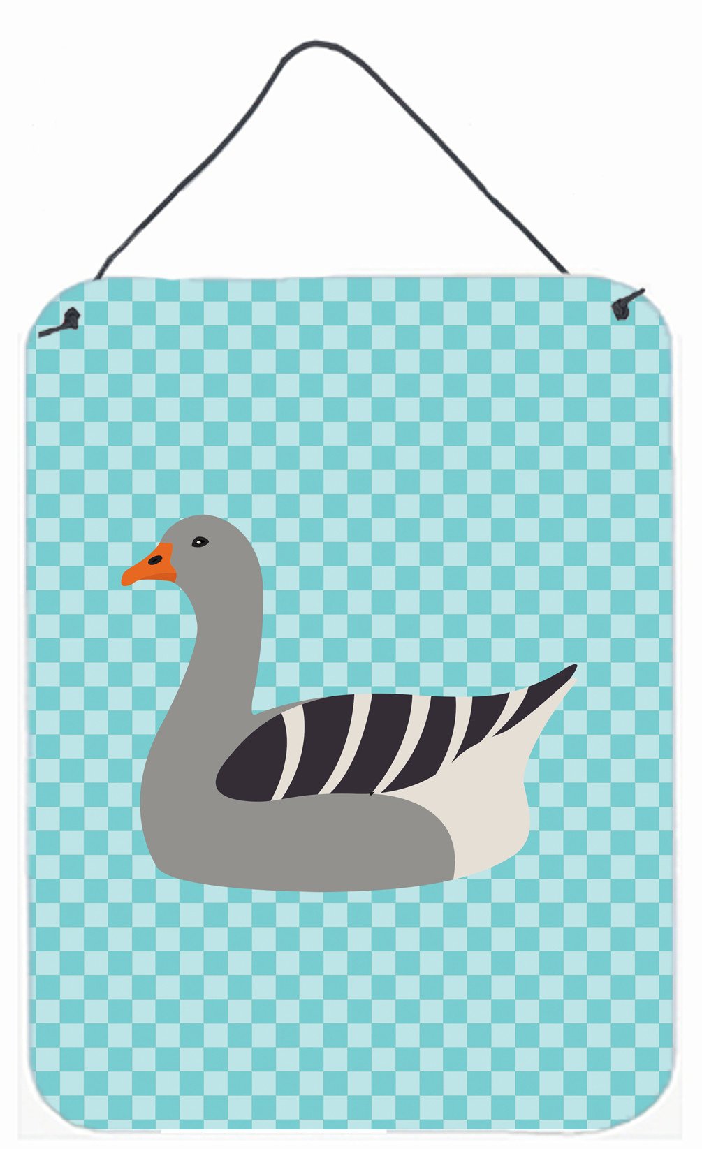 Pilgrim Goose Blue Check Wall or Door Hanging Prints BB8067DS1216 by Caroline's Treasures