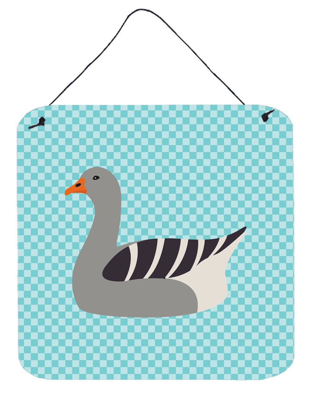 Pilgrim Goose Blue Check Wall or Door Hanging Prints BB8067DS66 by Caroline&#39;s Treasures