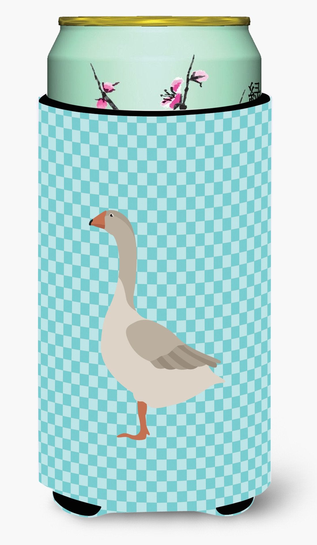 Steinbacher Goose Blue Check Tall Boy Beverage Insulator Hugger BB8068TBC by Caroline&#39;s Treasures