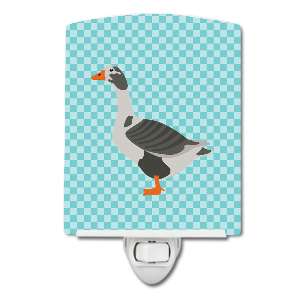 West of England Goose Blue Check Ceramic Night Light BB8069CNL - the-store.com