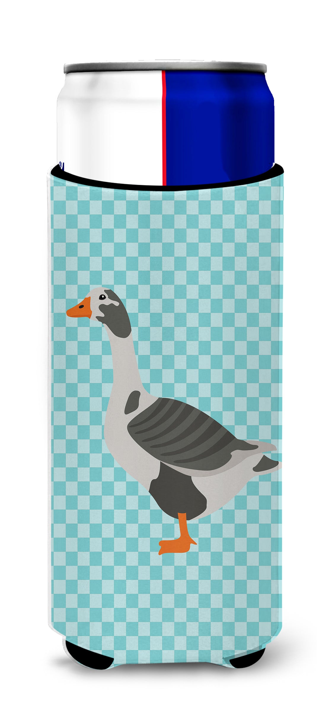 West of England Goose Blue Check  Ultra Hugger for slim cans  the-store.com.