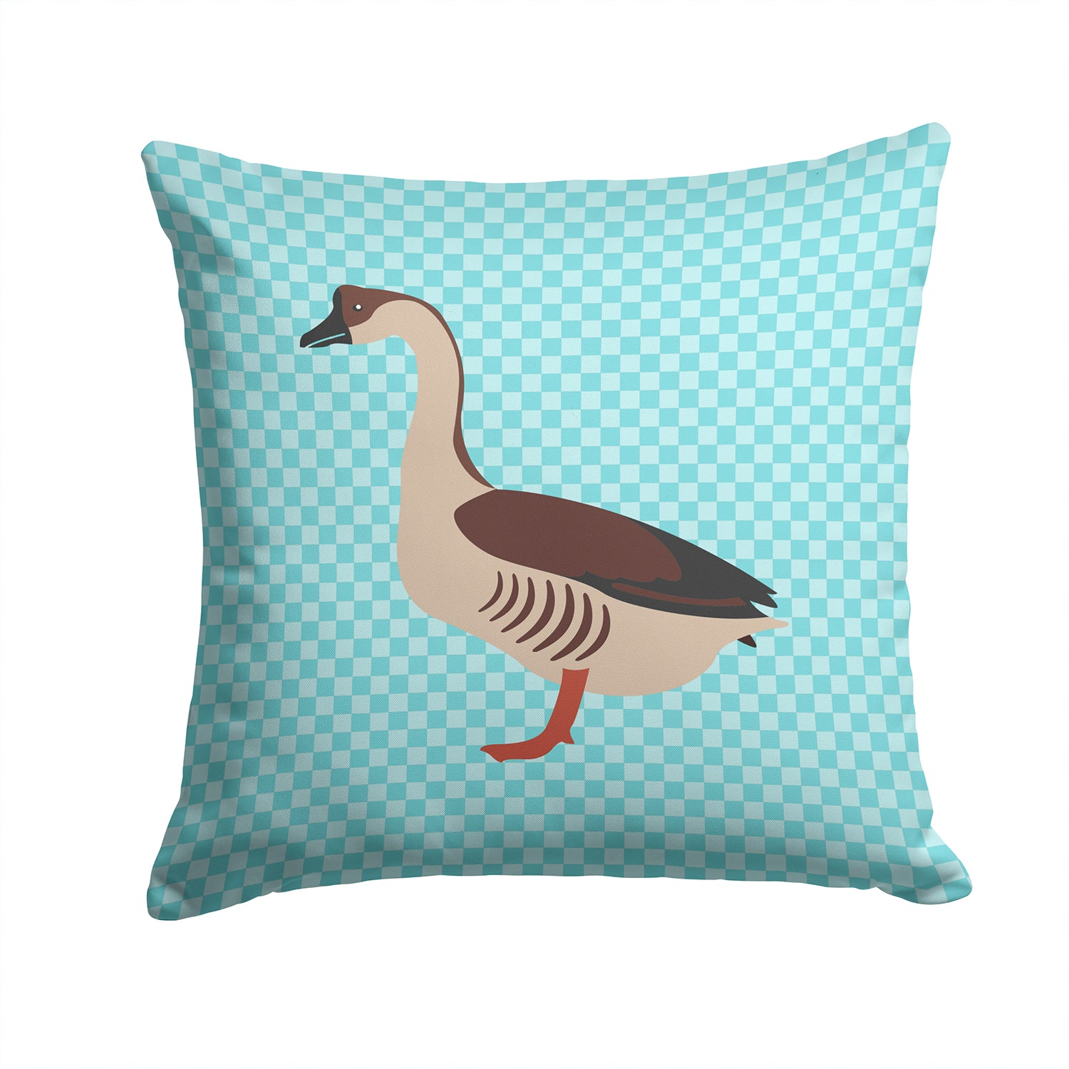 Chinese Goose Blue Check Fabric Decorative Pillow BB8070PW1414 - the-store.com