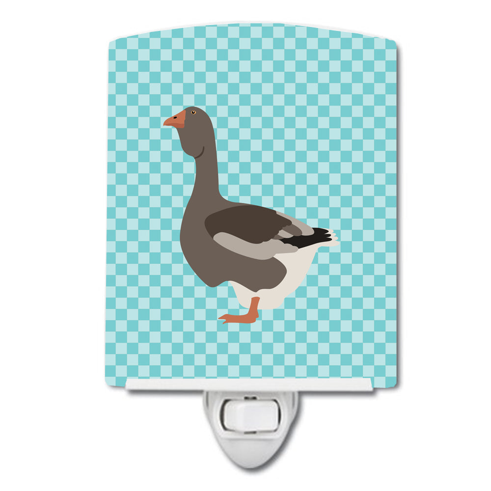 Toulouse Goose Blue Check Ceramic Night Light BB8071CNL - the-store.com