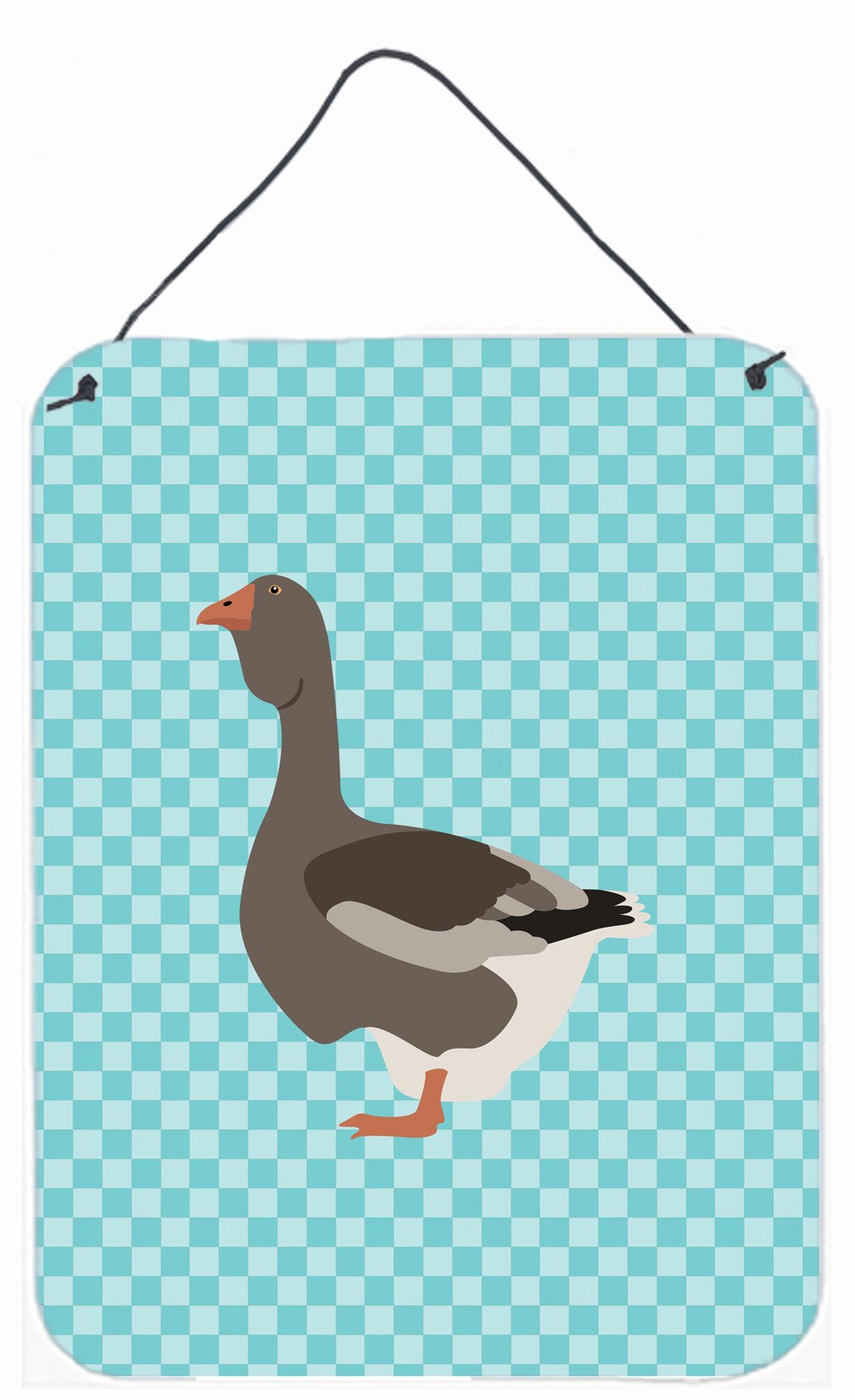 Toulouse Goose Blue Check Wall or Door Hanging Prints BB8071DS1216 by Caroline&#39;s Treasures