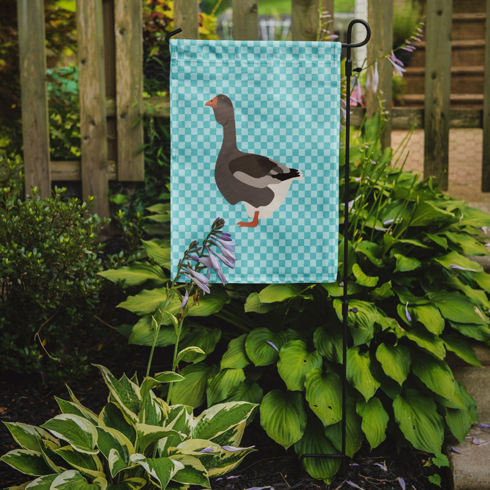 Toulouse Goose Blue Check Flag Garden Size  the-store.com.