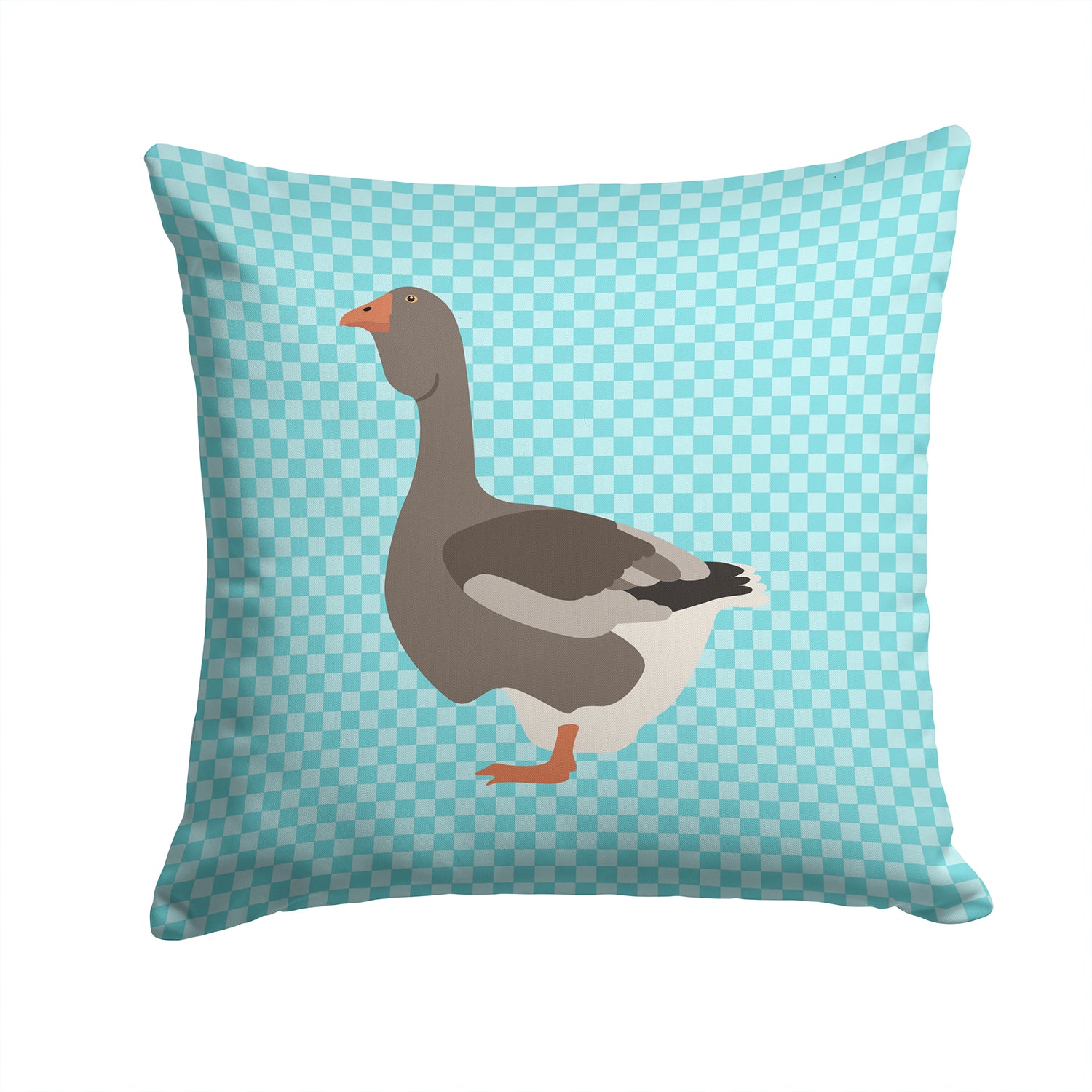 Toulouse Goose Blue Check Fabric Decorative Pillow BB8071PW1414 - the-store.com