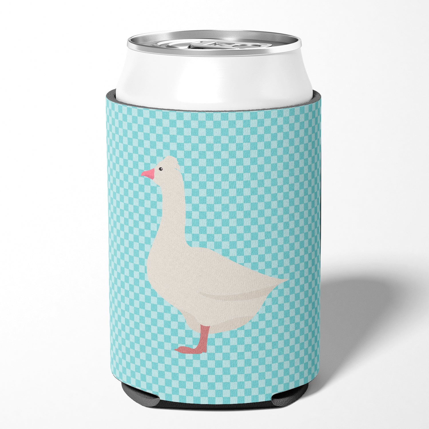 Roman Goose Blue Check Can or Bottle Hugger BB8072CC  the-store.com.