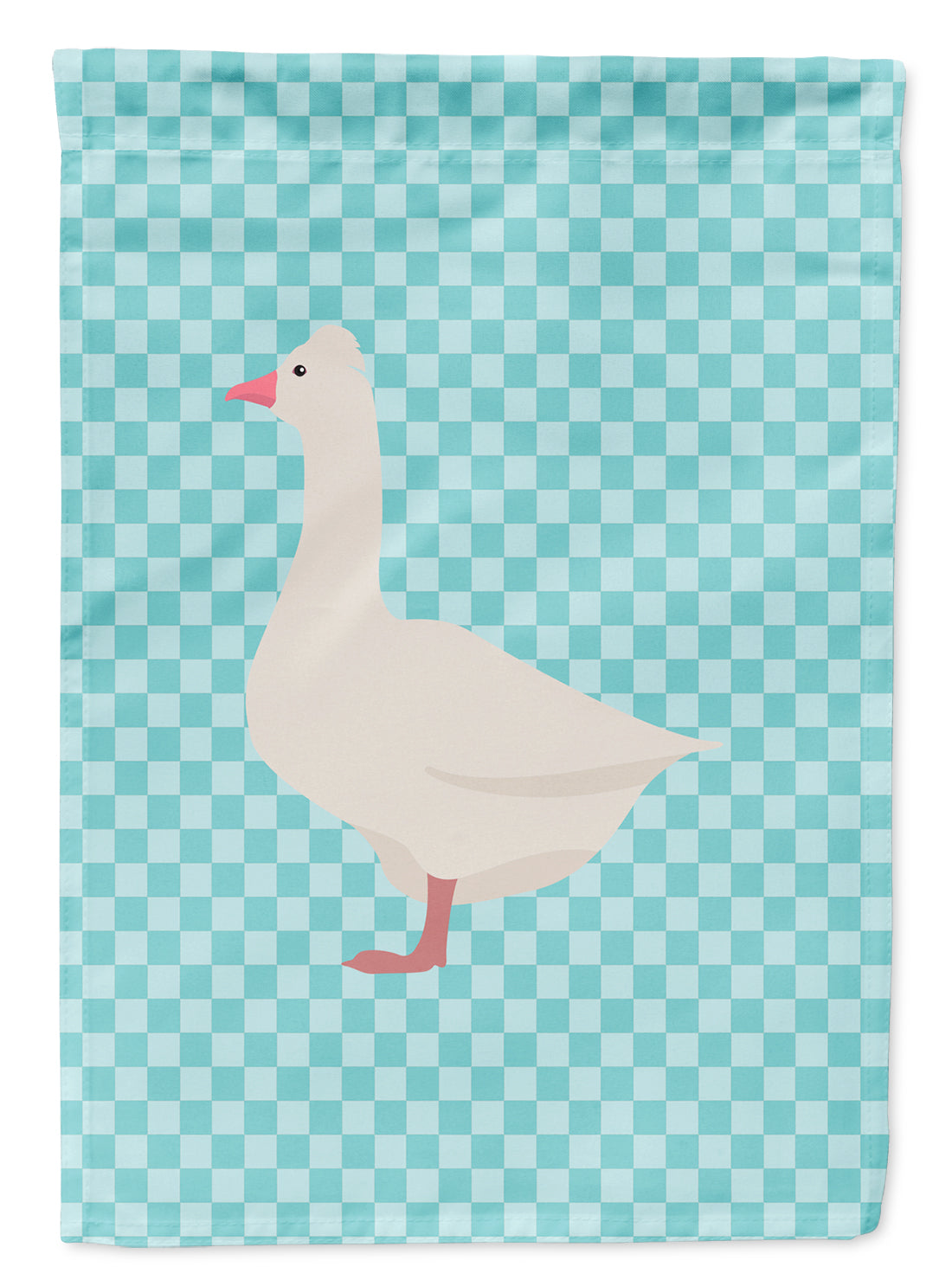 Roman Goose Blue Check Flag Garden Size  the-store.com.