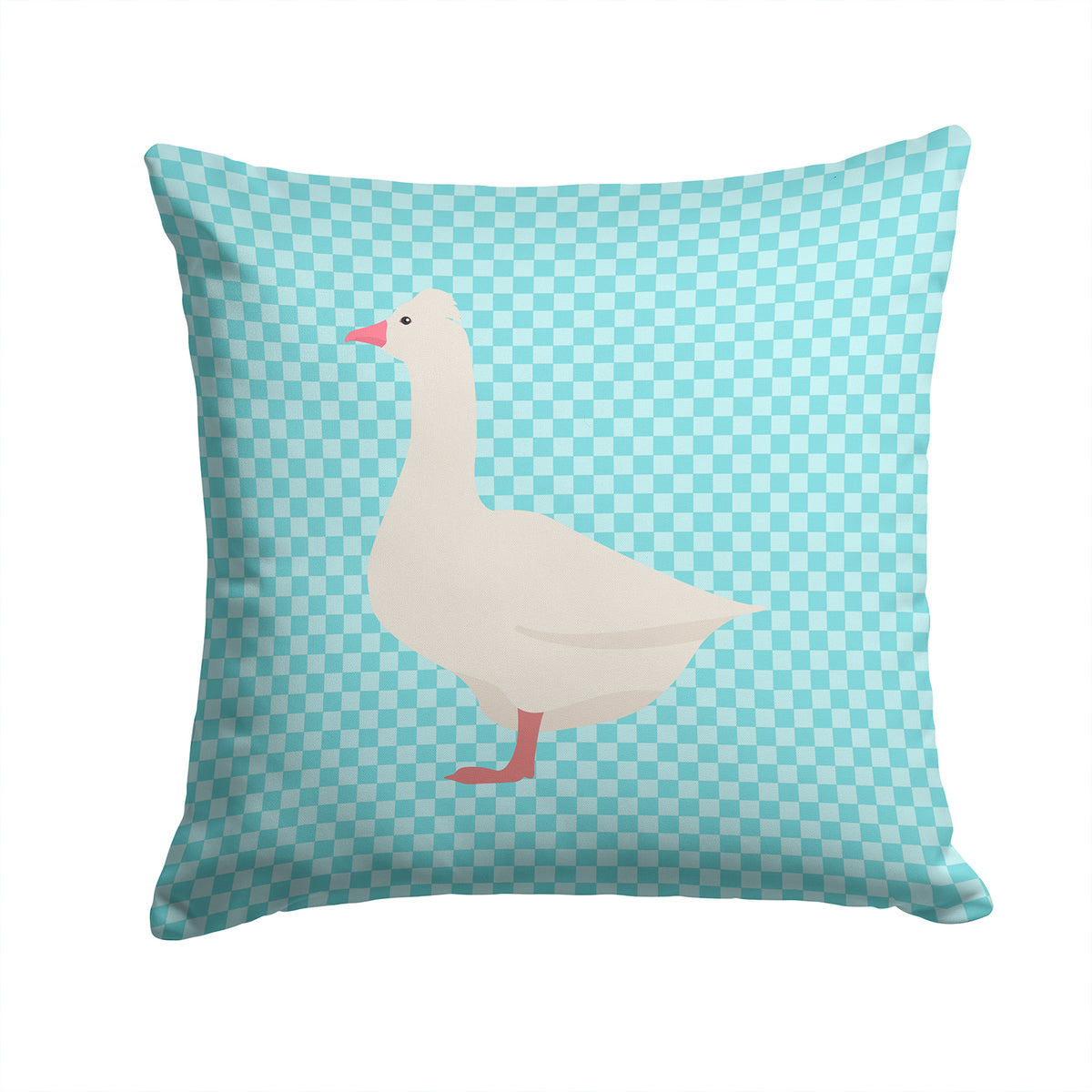 Roman Goose Blue Check Fabric Decorative Pillow BB8072PW1414 - the-store.com