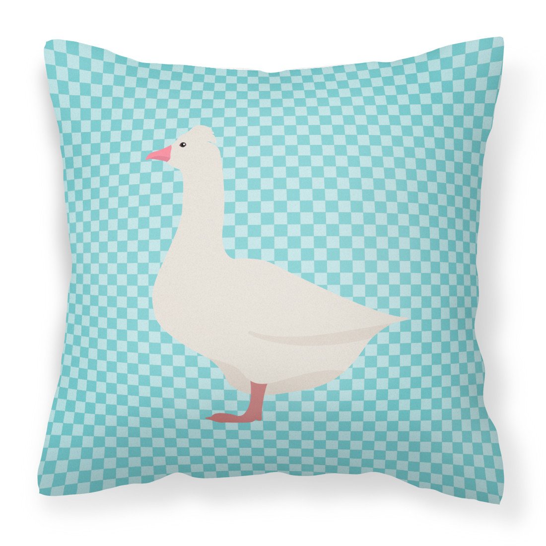 Roman Goose Blue Check Fabric Decorative Pillow BB8072PW1818 by Caroline&#39;s Treasures