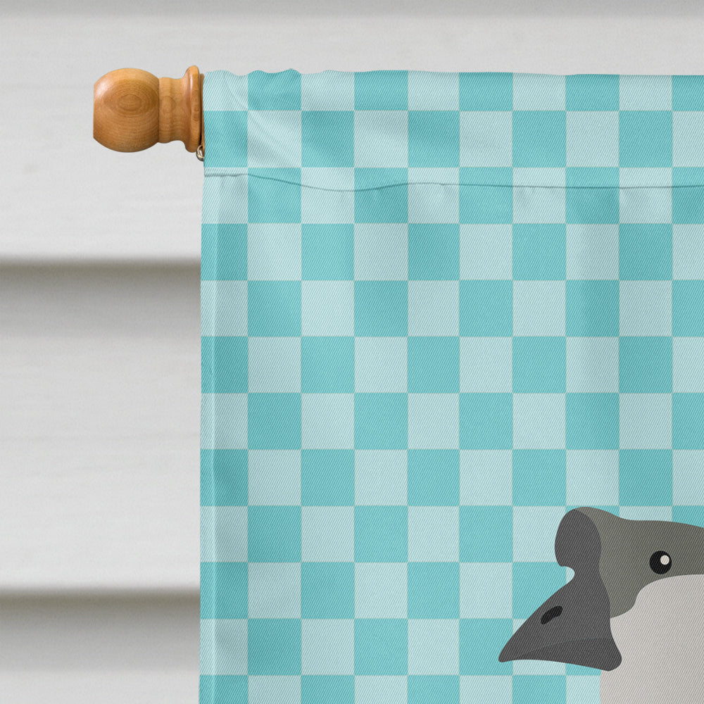 African Goose Blue Check Flag Canvas House Size BB8073CHF  the-store.com.