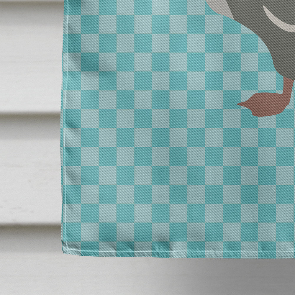 African Goose Blue Check Flag Canvas House Size BB8073CHF  the-store.com.