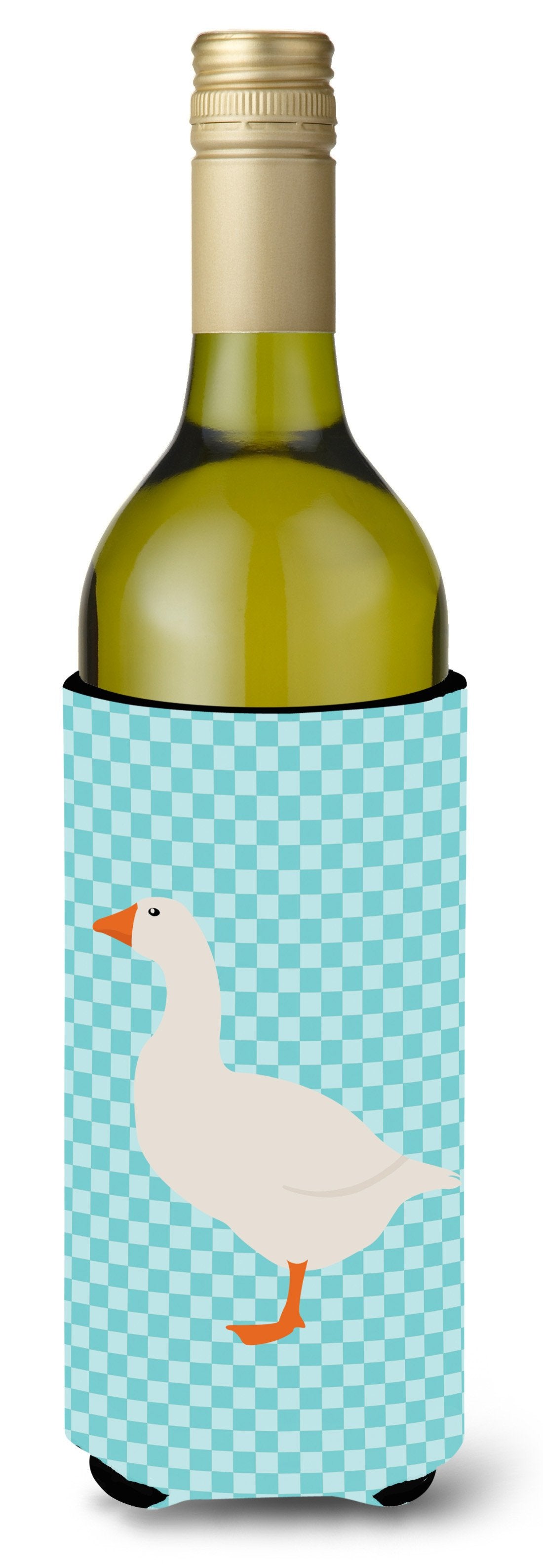 Shire Horse Blue Check Wine Bottle Beverge Insulator Hugger BB8074LITERK by Caroline's Treasures