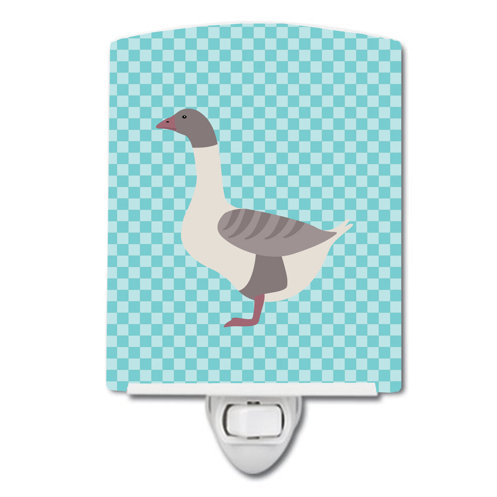 Buff Grey Back Goose Blue Check Ceramic Night Light BB8075CNL - the-store.com