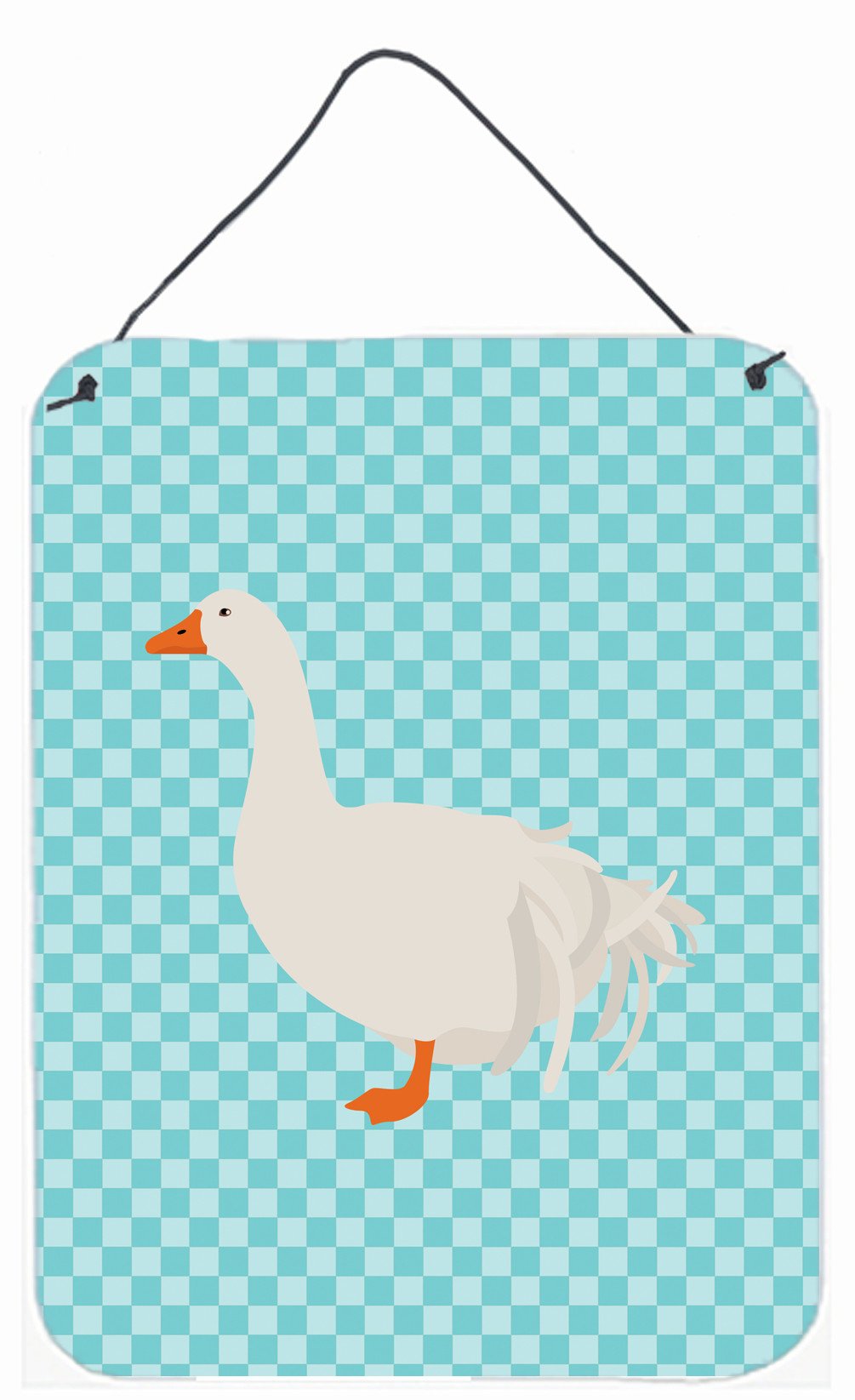 Sebastopol Goose Blue Check Wall or Door Hanging Prints BB8076DS1216 by Caroline's Treasures