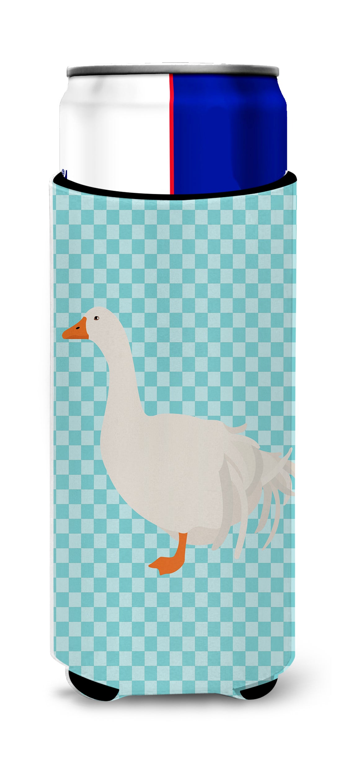 Sebastopol Goose Blue Check  Ultra Hugger for slim cans  the-store.com.