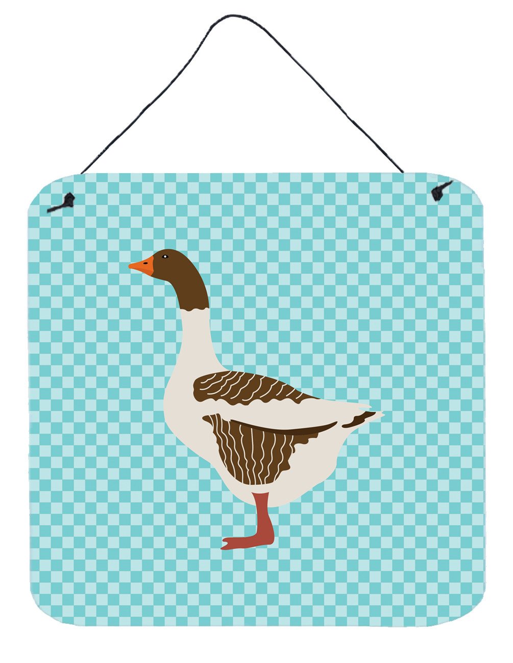 Pomeranian Rogener Goose Blue Check Wall or Door Hanging Prints BB8077DS66 by Caroline's Treasures