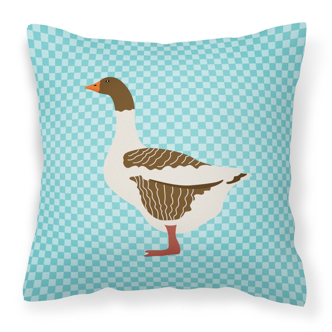 Pomeranian Rogener Goose Blue Check Fabric Decorative Pillow BB8077PW1818 by Caroline's Treasures