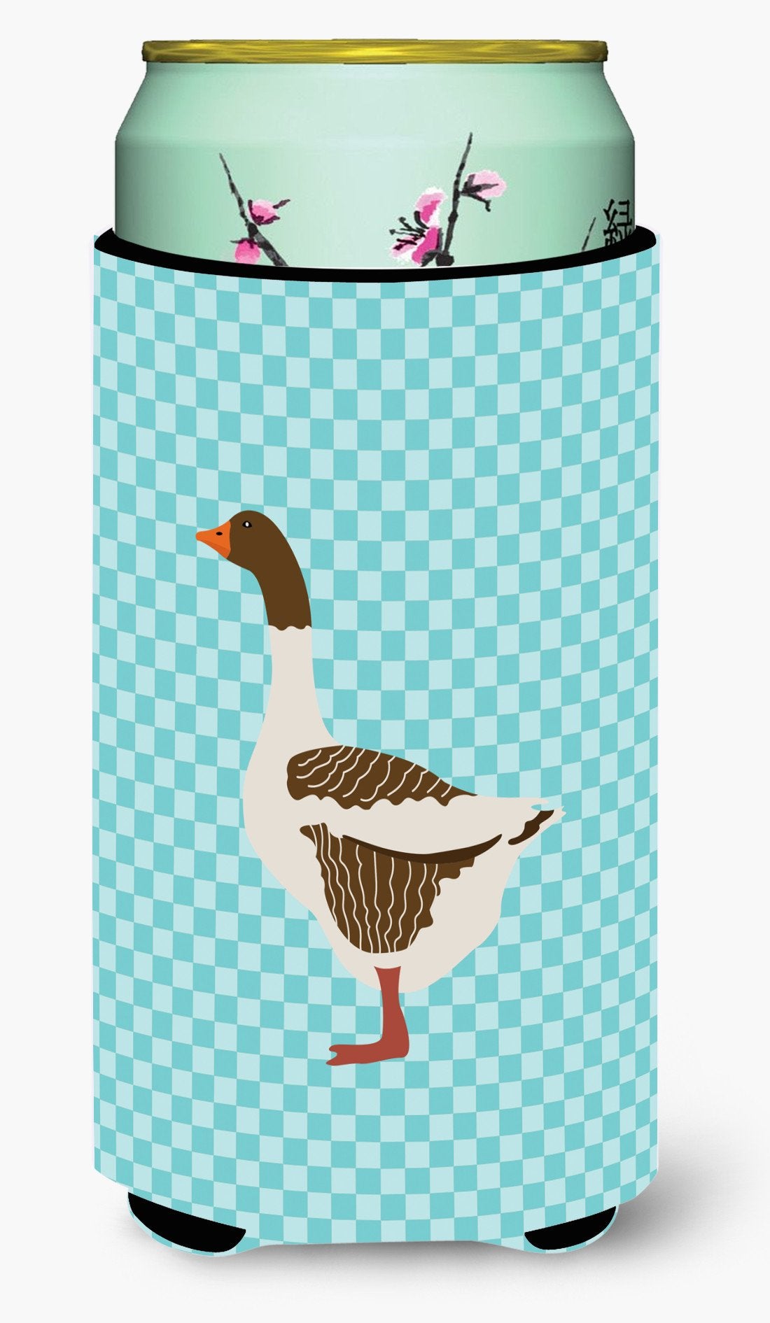 Pomeranian Rogener Goose Blue Check Tall Boy Beverage Insulator Hugger BB8077TBC by Caroline&#39;s Treasures