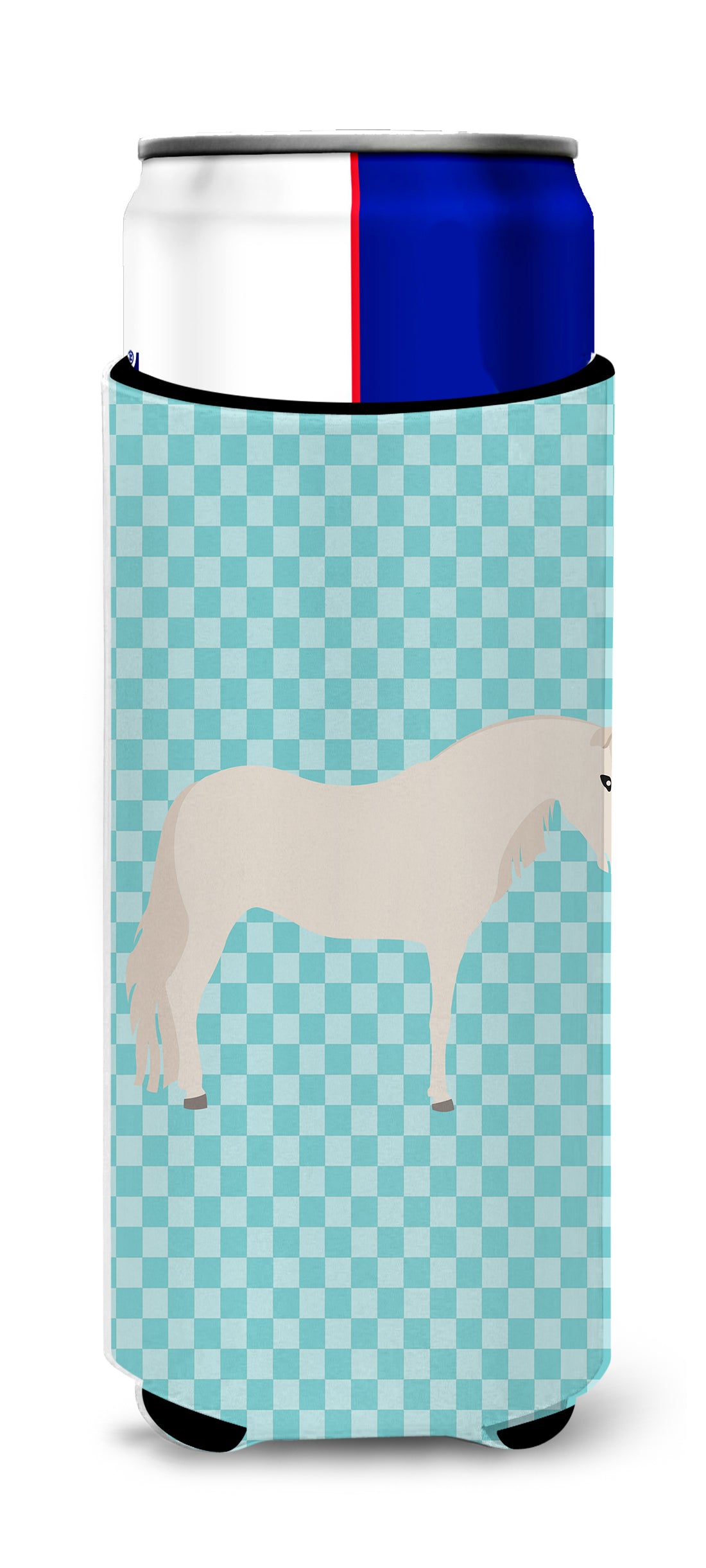 Paso Fino Horse Blue Check  Ultra Hugger for slim cans  the-store.com.